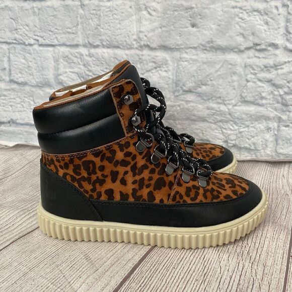 Wonder nation little girls 2 brand new hybrid hiker leopard print bootie - Picture 1 of 8